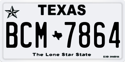 TX license plate BCM7864