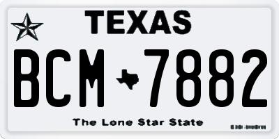TX license plate BCM7882