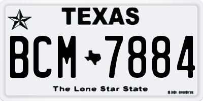 TX license plate BCM7884