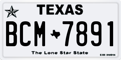 TX license plate BCM7891
