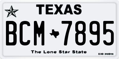 TX license plate BCM7895