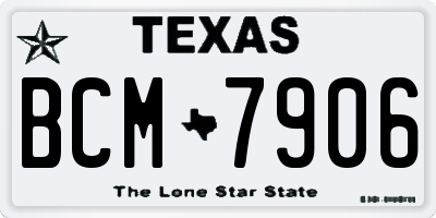 TX license plate BCM7906