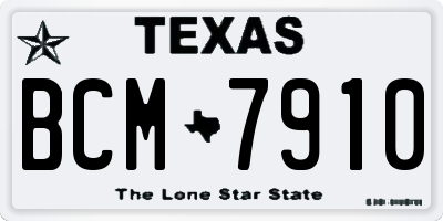 TX license plate BCM7910