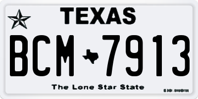 TX license plate BCM7913