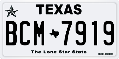 TX license plate BCM7919