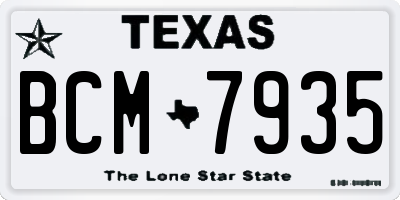 TX license plate BCM7935