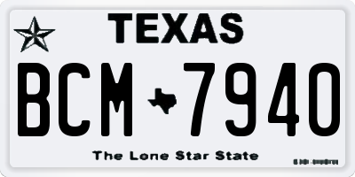 TX license plate BCM7940