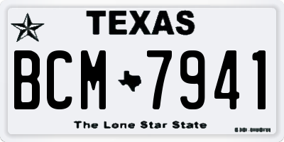 TX license plate BCM7941