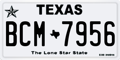 TX license plate BCM7956