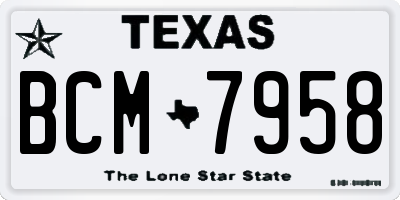 TX license plate BCM7958