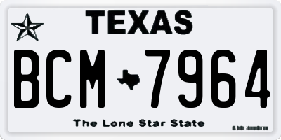 TX license plate BCM7964