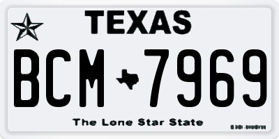 TX license plate BCM7969