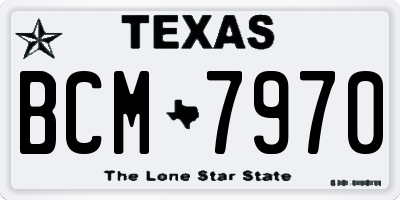 TX license plate BCM7970