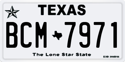 TX license plate BCM7971