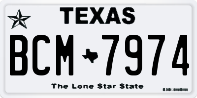 TX license plate BCM7974