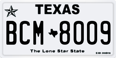TX license plate BCM8009