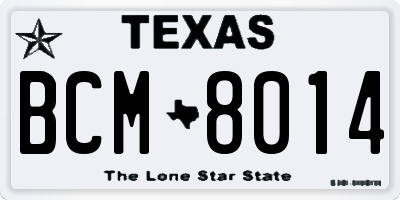 TX license plate BCM8014