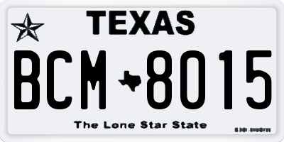 TX license plate BCM8015