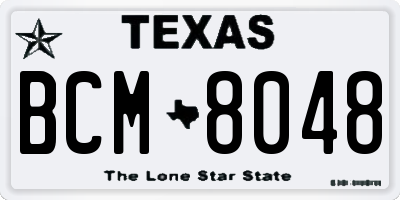 TX license plate BCM8048