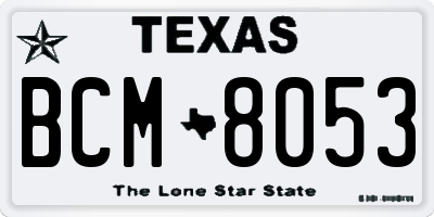 TX license plate BCM8053