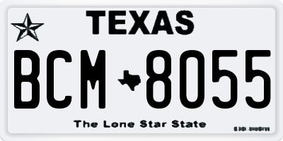 TX license plate BCM8055