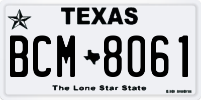 TX license plate BCM8061