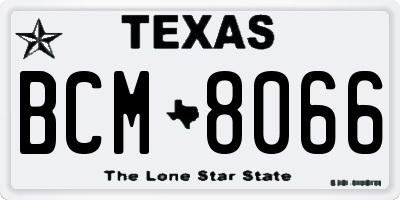 TX license plate BCM8066