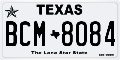 TX license plate BCM8084