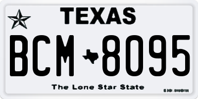 TX license plate BCM8095