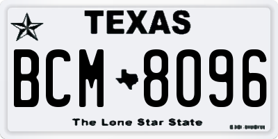 TX license plate BCM8096