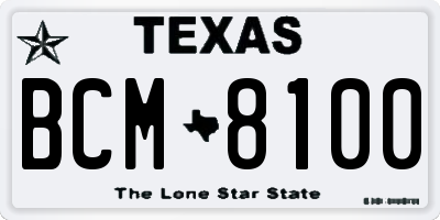 TX license plate BCM8100