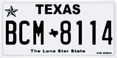 TX license plate BCM8114