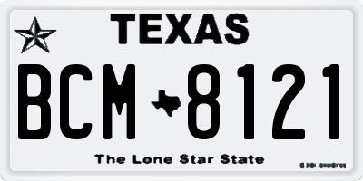 TX license plate BCM8121
