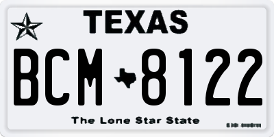 TX license plate BCM8122