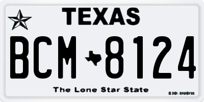 TX license plate BCM8124