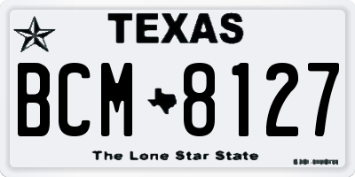 TX license plate BCM8127