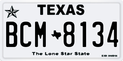 TX license plate BCM8134