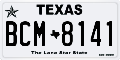 TX license plate BCM8141