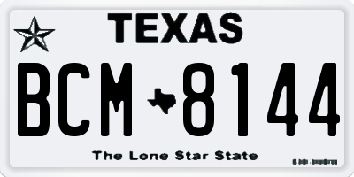 TX license plate BCM8144