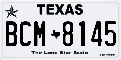 TX license plate BCM8145