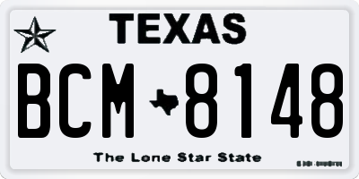 TX license plate BCM8148