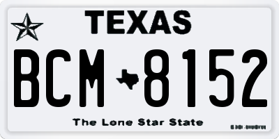 TX license plate BCM8152