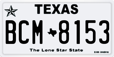 TX license plate BCM8153