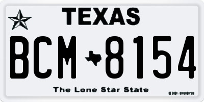 TX license plate BCM8154