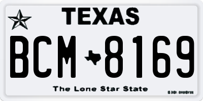 TX license plate BCM8169