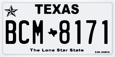 TX license plate BCM8171