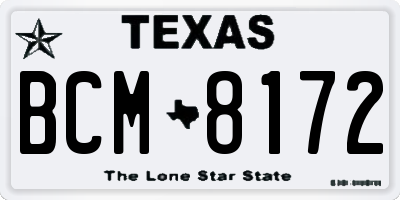 TX license plate BCM8172