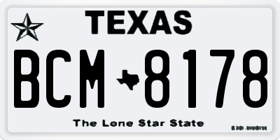 TX license plate BCM8178
