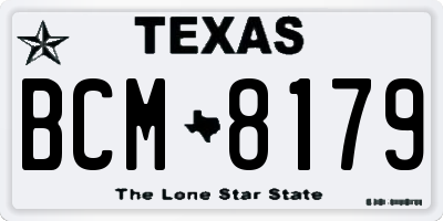 TX license plate BCM8179