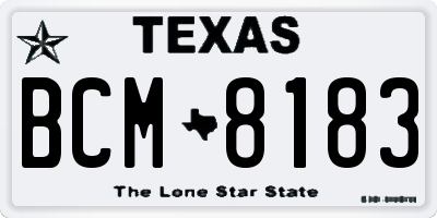 TX license plate BCM8183